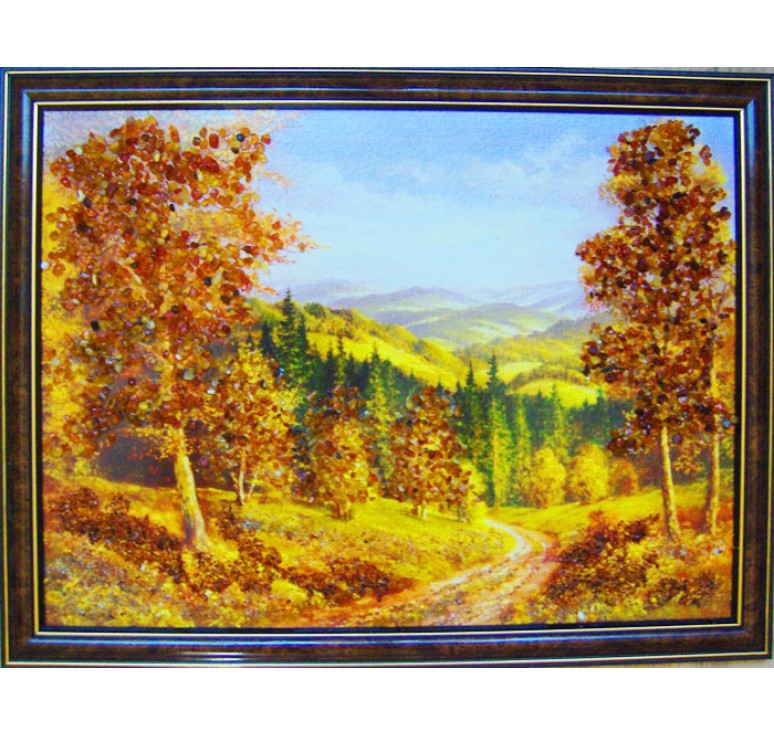 Картина из янтаря Дорога в лес
